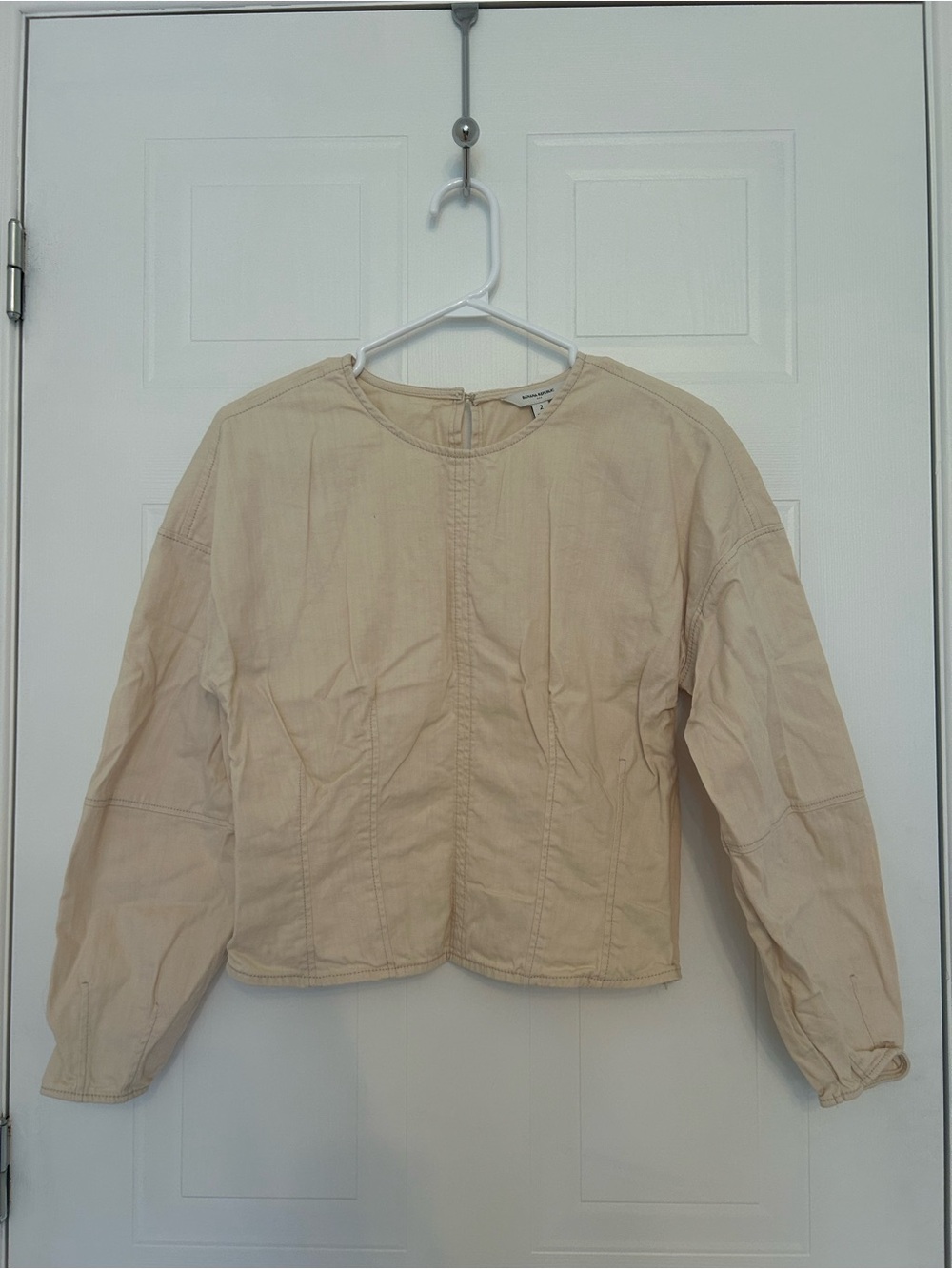 Banana Republic Light Beige Crewneck Jean Style Jacket Women’s Size 2